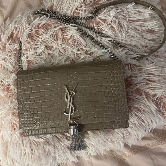 Authentic YSL Kate croc embossed crossbody bag - Picture 4 of 7